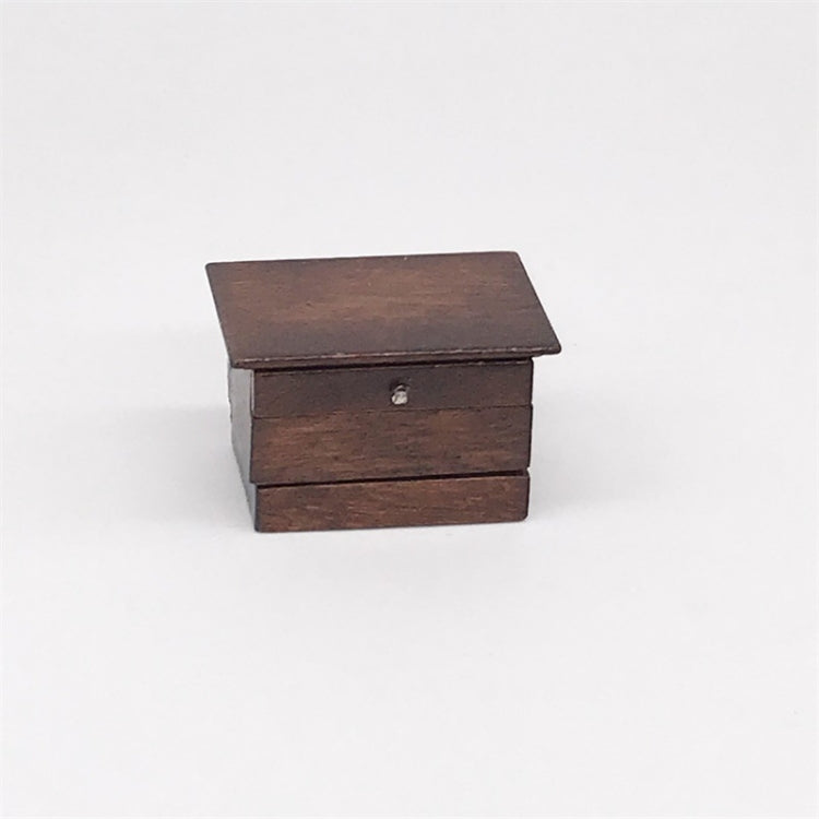 Scatola da cucito in legno massello 1:12 miniatura