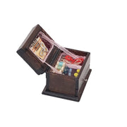 1:12 Mini House Toy Simulazione Classica scatola da cucito cinese retrò in legno massello, Sewing Box