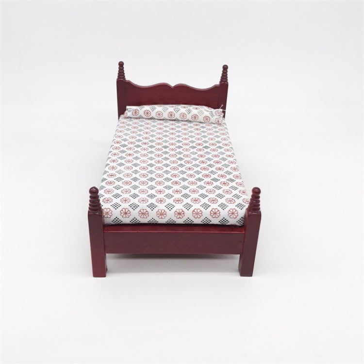 Letto singolo in legno per mini case 1:12