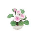 Pianta decorativa rosa in vaso miniatura 1:12
