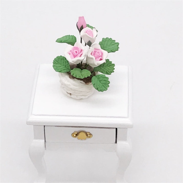 Pianta decorativa rosa in vaso miniatura 1:12