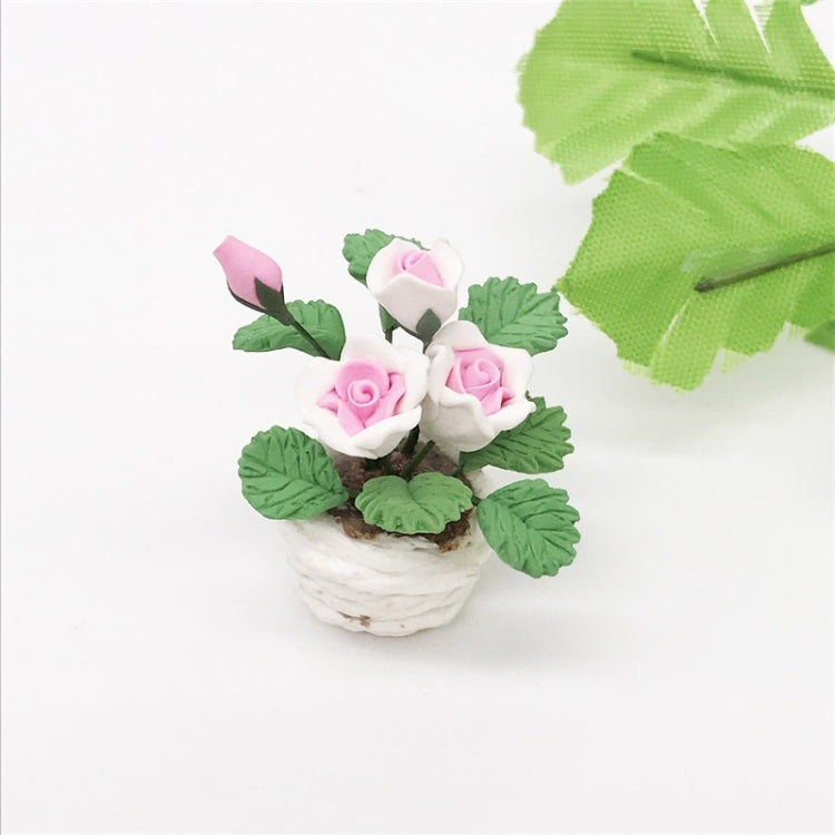 Pianta decorativa rosa in vaso miniatura 1:12