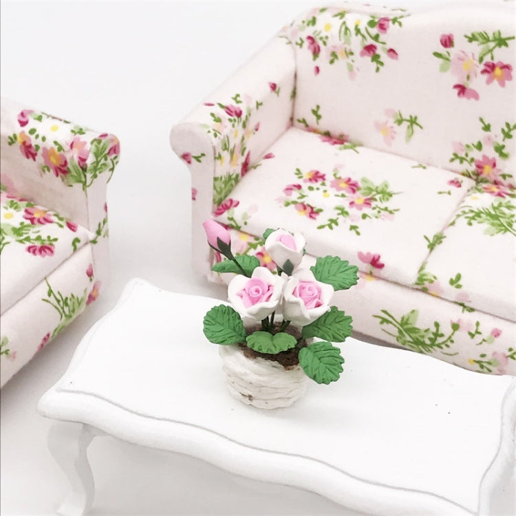 Pianta decorativa rosa in vaso miniatura 1:12