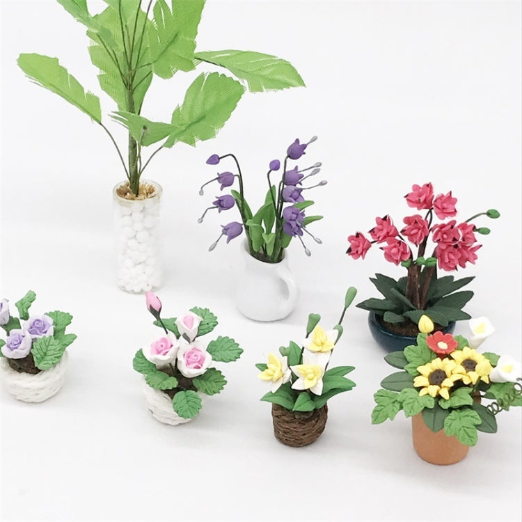 Pianta decorativa rosa in vaso miniatura 1:12