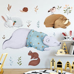 Adesivi murali Animali freschi letterari Dipinti a mano Soggiorno Camera da letto Sfondo Adesivo sul comodino, Literary Fresh Animal