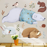 Adesivi murali Animali freschi letterari Dipinti a mano Soggiorno Camera da letto Sfondo Adesivo sul comodino, Literary Fresh Animal