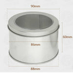 Lucernario rotondo profondo Finestra trasparente Coperchio superiore Scatola di latta Cibo Lattina per tè Scatola per torte da forno, 9cm x 9cm x 6cm