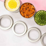 Lucernario rotondo profondo Finestra trasparente Coperchio superiore Scatola di latta Cibo Lattina per tè Scatola per torte da forno, 9cm x 9cm x 6cm