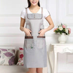 Grembiuli antiolio a griglia impermeabile senza maniche per adulti domestici con doppia tasca