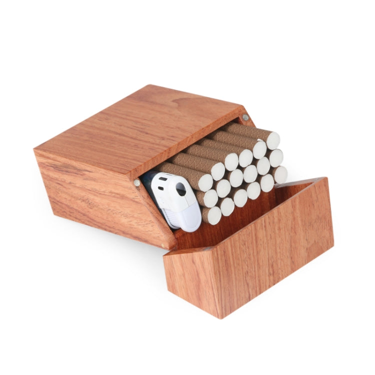 Portasigarette in legno creativo Portasigarette a conchiglia ad adsorbimento magnetico, Black, Carbonized Bamboo, Rosewood, Cherry Wood