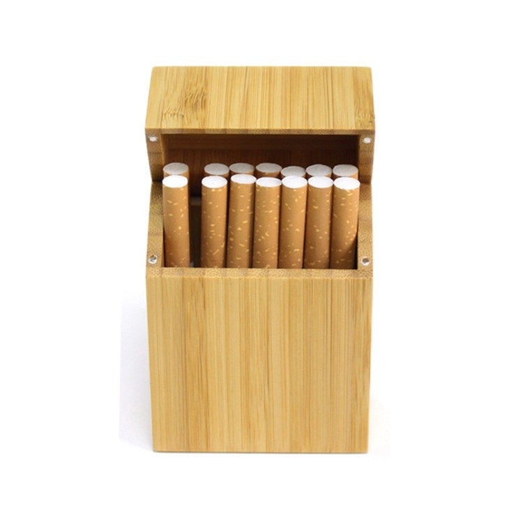 Portasigarette in legno creativo Portasigarette a conchiglia ad adsorbimento magnetico, Black, Carbonized Bamboo, Rosewood, Cherry Wood