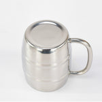 Tazze da birra in acciaio inossidabile Tazze da campeggio all'aperto Tazza da tè occidentale Tazza da caffè portatile isolata Bicchieri da acqua con manico, Outdoor Beer Cup