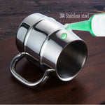 Tazze da birra in acciaio inossidabile Tazze da campeggio all'aperto Tazza da tè occidentale Tazza da caffè portatile isolata Bicchieri da acqua con manico, Outdoor Beer Cup