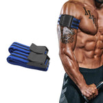 1 paio di fasce elastiche per la limitazione del flusso sanguigno in lattice naturale in seta per braccio, dimensioni: 60 x 5 cm, 1 Pair Training Band (Blue), 1 Pair Training Band (Red)