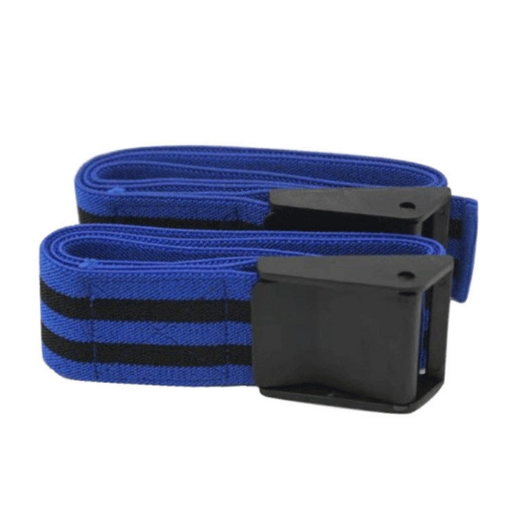 1 paio di fasce elastiche per la limitazione del flusso sanguigno in lattice naturale in seta per braccio, dimensioni: 60 x 5 cm, 1 Pair Training Band (Blue), 1 Pair Training Band (Red)