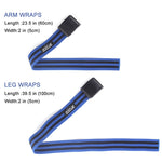 1 paio di fasce elastiche per la limitazione del flusso sanguigno in lattice naturale in seta per braccio, dimensioni: 60 x 5 cm, 1 Pair Training Band (Blue), 1 Pair Training Band (Red)