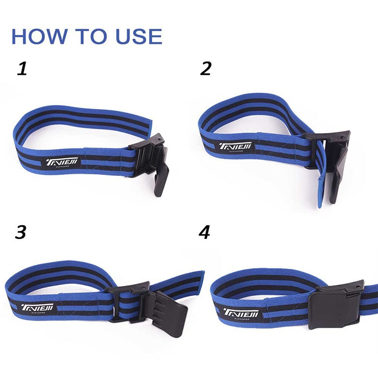 1 paio di fasce elastiche per la limitazione del flusso sanguigno in lattice naturale in seta per braccio, dimensioni: 60 x 5 cm, 1 Pair Training Band (Blue), 1 Pair Training Band (Red)