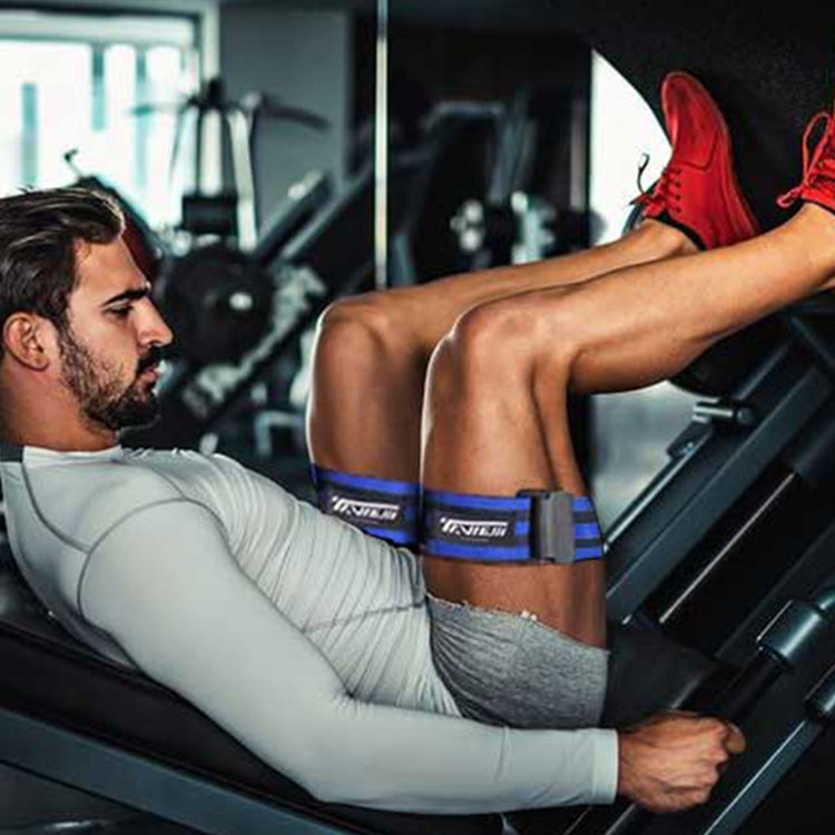 1 paio di fasce elastiche per la limitazione del flusso sanguigno in lattice naturale in seta per braccio, dimensioni: 60 x 5 cm, 1 Pair Training Band (Blue), 1 Pair Training Band (Red)