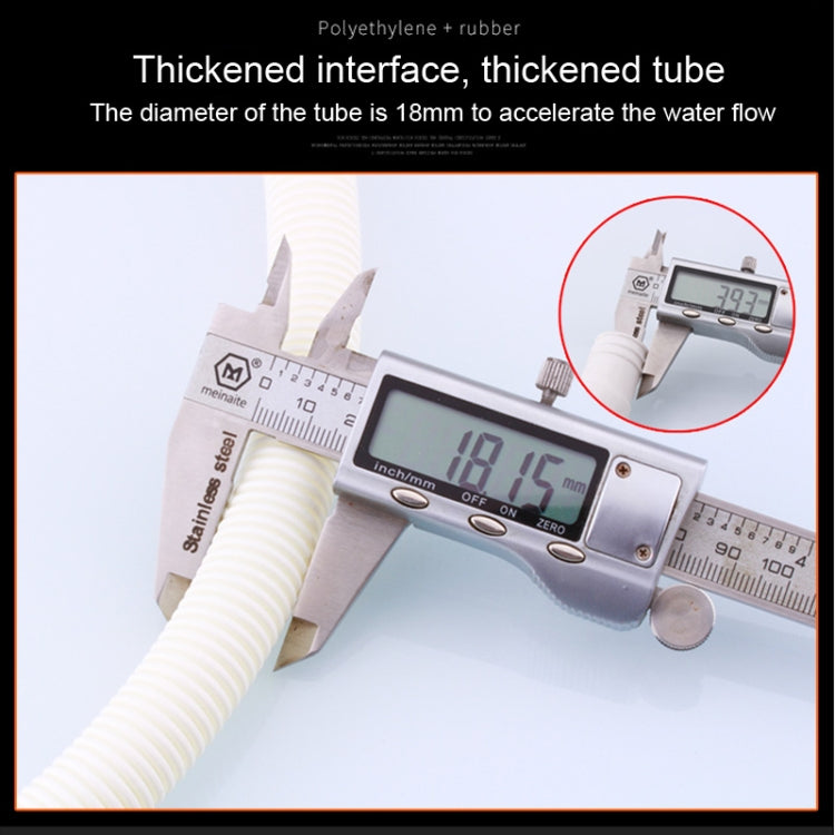 Tubo di prolunga per scarico acqua in plastica da 2 pezzi, diametro 18 mm, con morsetto per lavatrice semiautomatica/condizionatore d'aria, 1m Length, 2m  Length, 3m  Length, 4m  Length, 5m  Length