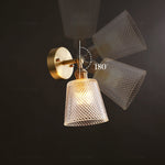 Lampada da parete in cristallo per camera da letto in rame, All Copper Single Head