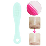 10 pezzi spazzola per punti neri strumento per la rimozione dell'estrattore per la pulizia del viso spazzola per massaggio con le dita in silicone strumento per la pulizia esfoliante del viso