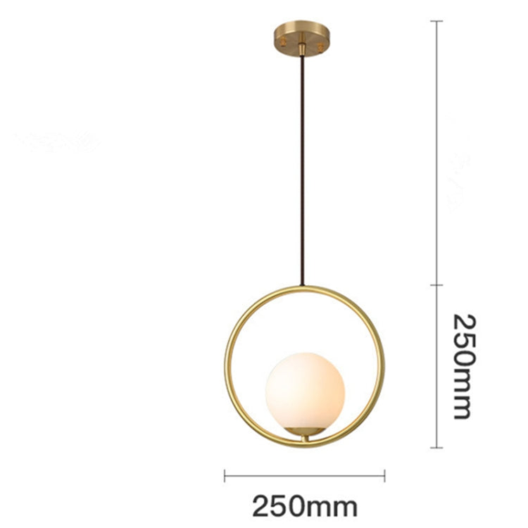 Lampadario da ristorante Testa singola Personalità creativa Lampada semplice e moderna in rame, without Light Source  Round A1, with 5W Warm Light  Round A1, with 5W White Light  Round A1, with 5W Neutral Light  Round A1                                ...