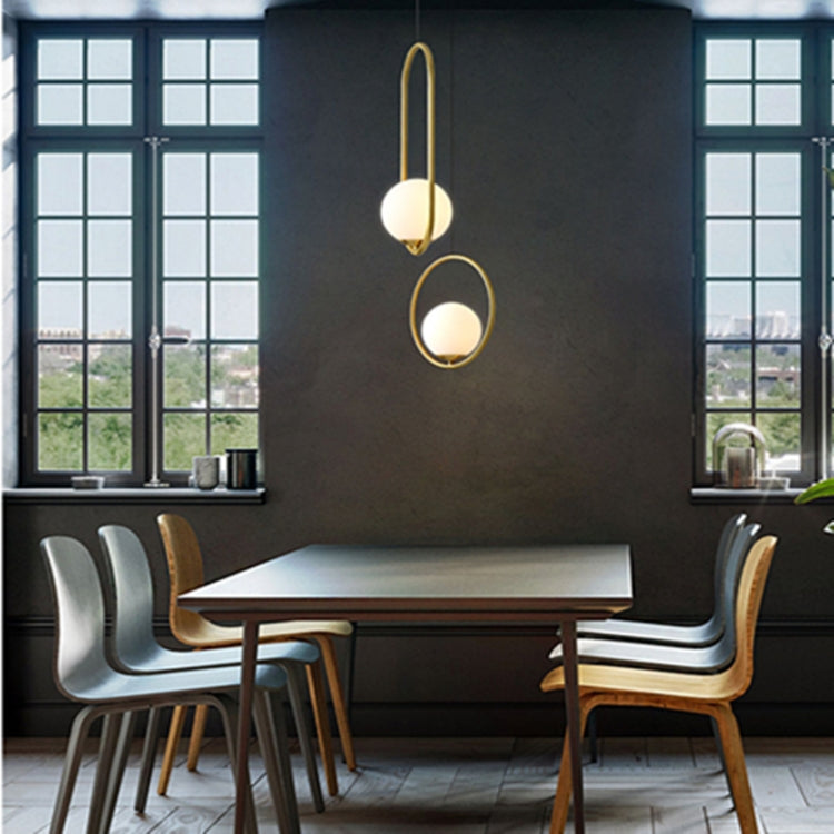 Lampadario da ristorante Testa singola Personalità creativa Lampada semplice e moderna in rame, without Light Source  Round A1, with 5W Warm Light  Round A1, with 5W White Light  Round A1, with 5W Neutral Light  Round A1                                ...