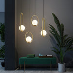 Lampadario da ristorante Testa singola Personalità creativa Lampada semplice e moderna in rame, without Light Source  Round A1, with 5W Warm Light  Round A1, with 5W White Light  Round A1, with 5W Neutral Light  Round A1                                ...