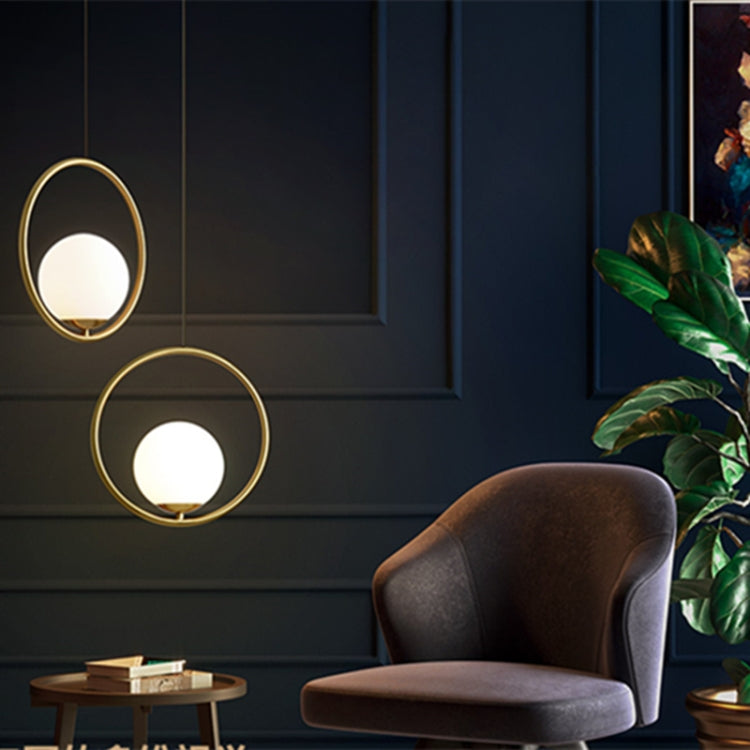 Lampadario da ristorante Testa singola Personalità creativa Lampada semplice e moderna in rame, without Light Source  Round A1, with 5W Warm Light  Round A1, with 5W White Light  Round A1, with 5W Neutral Light  Round A1                                ...
