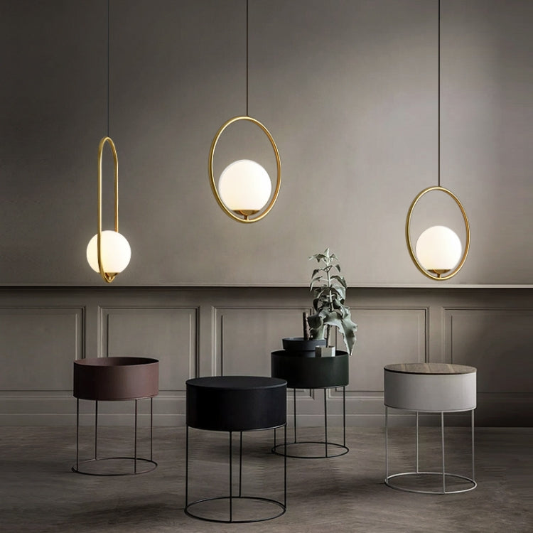Lampadario da ristorante Testa singola Personalità creativa Lampada semplice e moderna in rame, without Light Source  Round A1, with 5W Warm Light  Round A1, with 5W White Light  Round A1, with 5W Neutral Light  Round A1                                ...