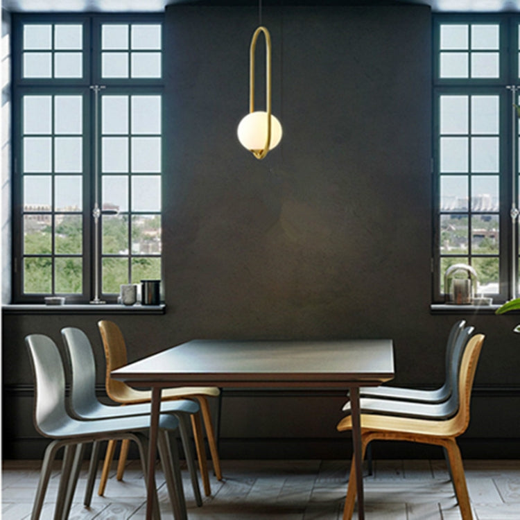 Lampadario da ristorante Testa singola Personalità creativa Lampada semplice e moderna in rame, without Light Source  Round A1, with 5W Warm Light  Round A1, with 5W White Light  Round A1, with 5W Neutral Light  Round A1                                ...