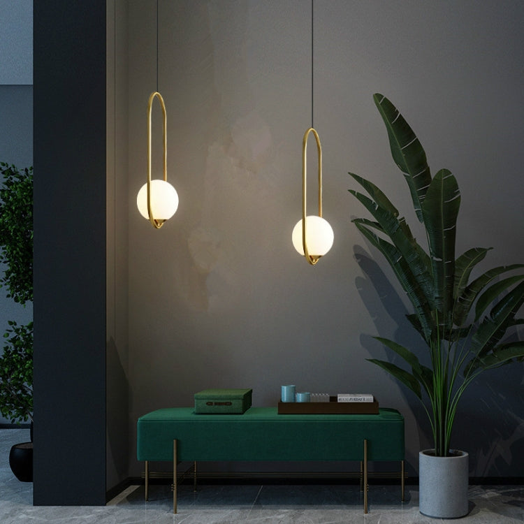 Lampadario da ristorante Testa singola Personalità creativa Lampada semplice e moderna in rame, without Light Source  Round A1, with 5W Warm Light  Round A1, with 5W White Light  Round A1, with 5W Neutral Light  Round A1                                ...