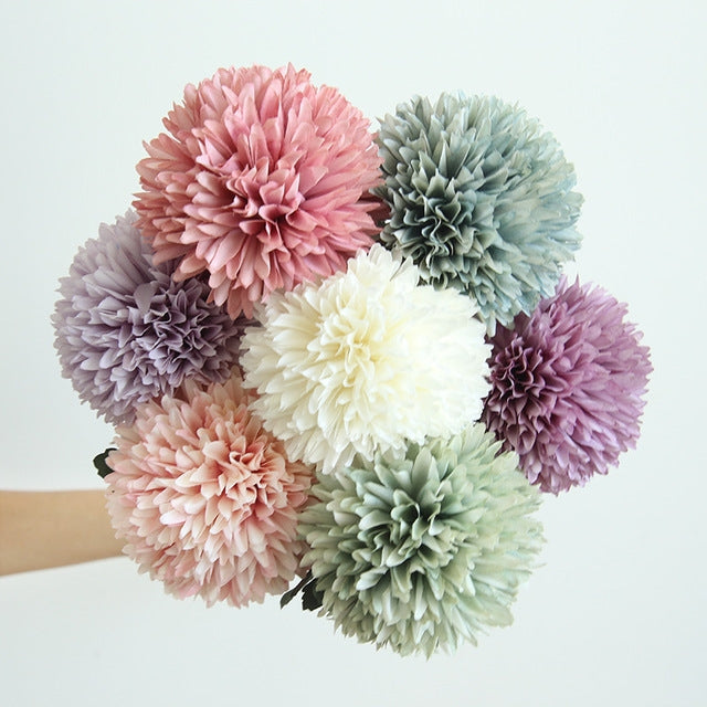 Bouquet da sposa con decorazione per la casa, fiore di tarassaco, simulazione di palla di fiori