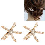 Forcina per capelli con strass e perle di stelle marine alla moda per strumento per lo styling dei capelli per copricapo da sposa da donna