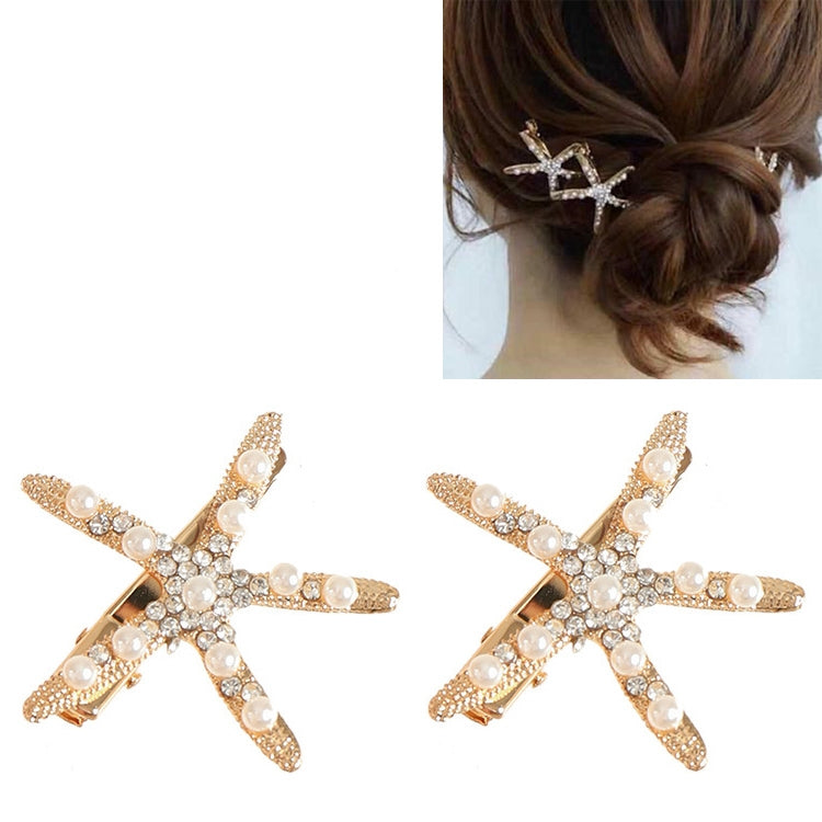 Forcina per capelli con strass e perle di stelle marine alla moda per strumento per lo styling dei capelli per copricapo da sposa da donna