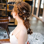 Forcina per capelli con strass e perle di stelle marine alla moda per strumento per lo styling dei capelli per copricapo da sposa da donna