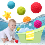 6 in 1 vasca da bagno per bambini, palla morbida, giocattoli educativi in gomma, Bath Soft Ball