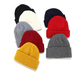 Berretto invernale lavorato a maglia corto in tinta unita per uomo/donna, M（56-58cm）
