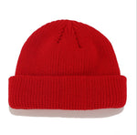 Berretto invernale lavorato a maglia corto in tinta unita per uomo/donna, M（56-58cm）