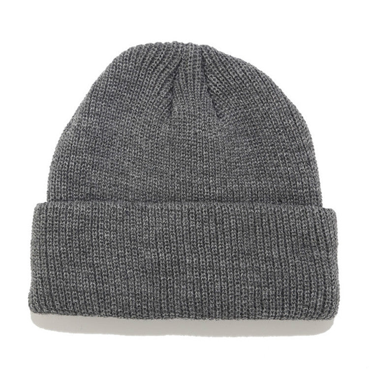 Berretto invernale lavorato a maglia corto in tinta unita per uomo/donna, M（56-58cm）