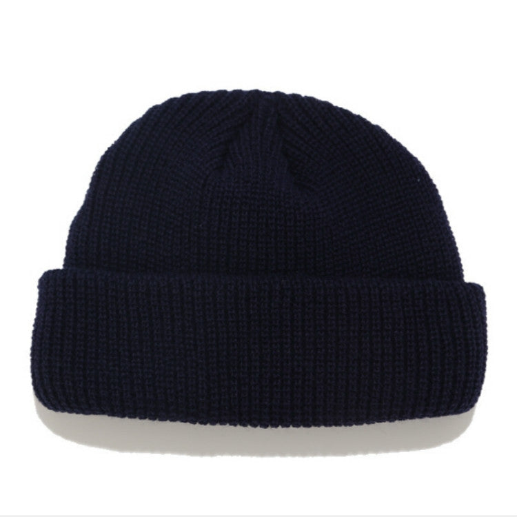 Berretto invernale lavorato a maglia corto in tinta unita per uomo/donna, M（56-58cm）