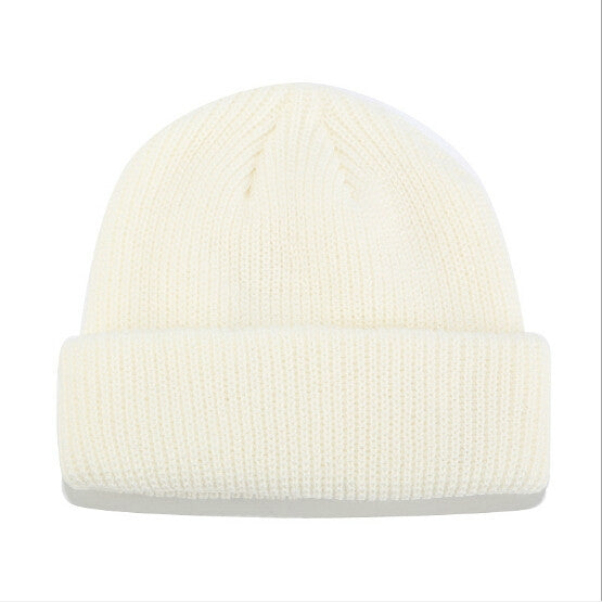 Berretto invernale lavorato a maglia corto in tinta unita per uomo/donna, M（56-58cm）