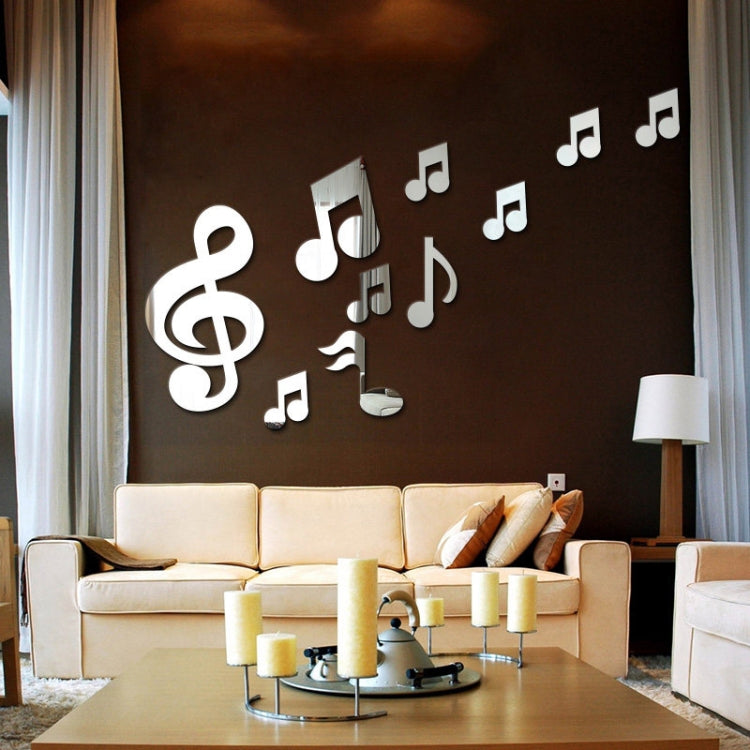 Note musicali 3D Specchi acrilici Adesivo da parete Decorazioni per la casa Soggiorno Decorazione da parete Arte Adesivi murali fai da te