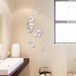 Note musicali 3D Specchi acrilici Adesivo da parete Decorazioni per la casa Soggiorno Decorazione da parete Arte Adesivi murali fai da te