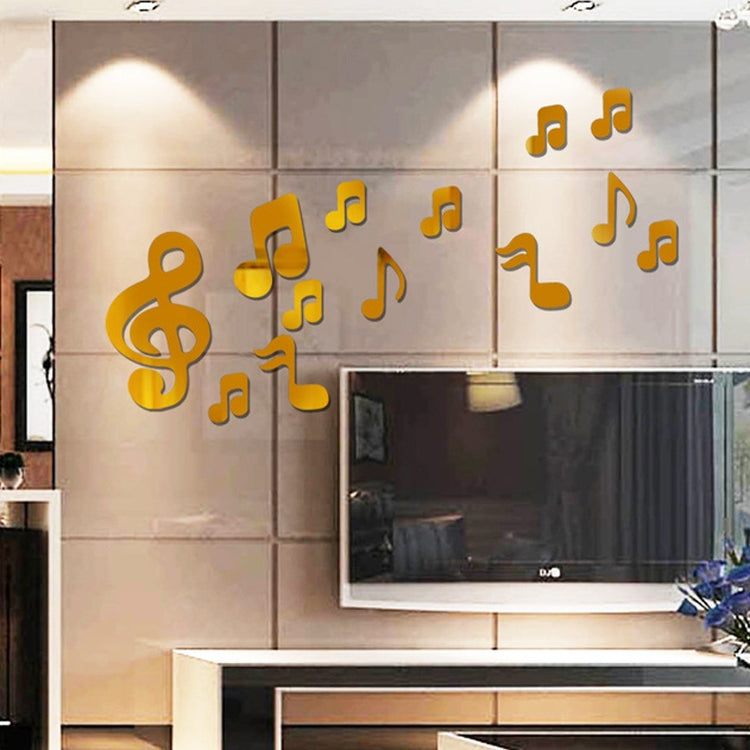 Note musicali 3D Specchi acrilici Adesivo da parete Decorazioni per la casa Soggiorno Decorazione da parete Arte Adesivi murali fai da te