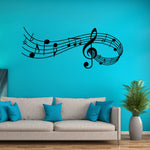 Note sonore musicali Adesivo da parete Camera da letto Decorazione dell'aula musicale Adesivo musicale rimovibile, S 22cmx57cm, M 39cmx100cm, L 57.5cmx150cm