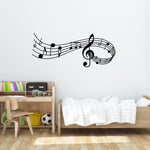 Note sonore musicali Adesivo da parete Camera da letto Decorazione dell'aula musicale Adesivo musicale rimovibile, S 22cmx57cm, M 39cmx100cm, L 57.5cmx150cm