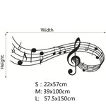 Note sonore musicali Adesivo da parete Camera da letto Decorazione dell'aula musicale Adesivo musicale rimovibile, S 22cmx57cm, M 39cmx100cm, L 57.5cmx150cm