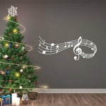 Note sonore musicali Adesivo da parete Camera da letto Decorazione dell'aula musicale Adesivo musicale rimovibile, S 22cmx57cm, M 39cmx100cm, L 57.5cmx150cm