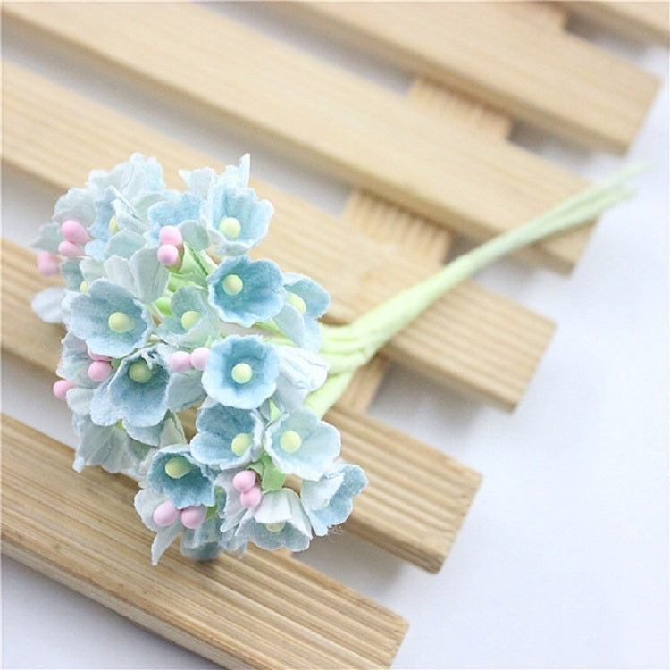 5 rami fai da te simulato a mano prugna mini panno floccato fiore fortunato